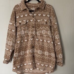 Chic Tan and Cream Teddy Jacket